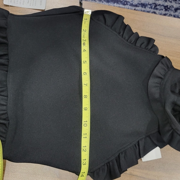 Elliatt Women's Theatrical Fitted Black Maxi Gown Elegant Black Ruffle Dress XS - Picture 6 of 15